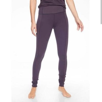 Athleta Barre Ribbed Tight in Powervita Purple Plum Medium Petite