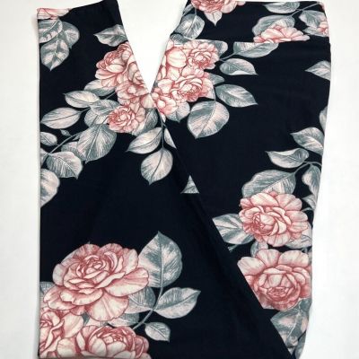 NEW LuLaRoe TC Leggings BLUE PINK CREAM Floral Flower PEONY Romantic Beautiful