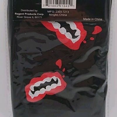 Nwt Womens Thigh High Stockings Vampire Teeth Black Red White One Size Fits Most