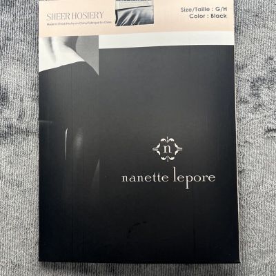 Nanette Lepore Sheer Hosiery Size G/H Black Nylon Stretch