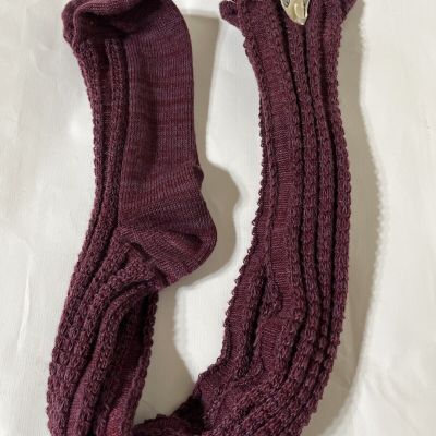 Free People Burgundy Knit Stockings