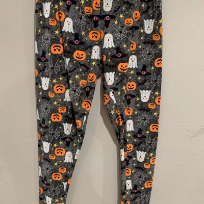 HALLOWEEN Pumpkin Ghost Leggings-No Boundaries -Space Grey Sz LARGE EUC