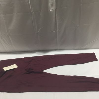 P404 FABLETICS High-Waisted Cold Weather Pocket Leggings Merlot Women Size Small