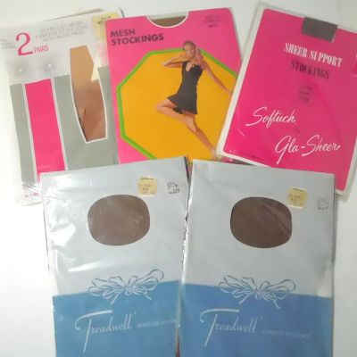 6 Pair New Women's Seamless Nylon Stockings  Sizes Vary 8-10 !/2