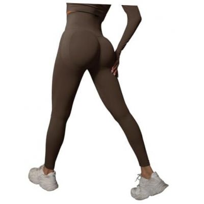Workout Leggings for Women Seamless Butt Lifting High Waist Tummy Medium Brown