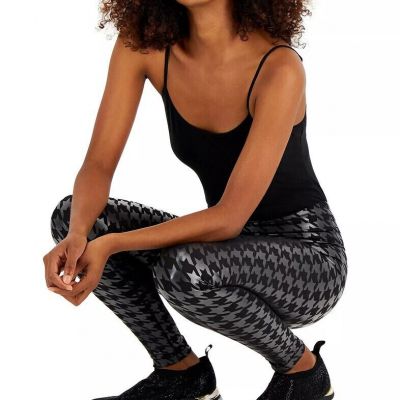 NWT! INC SZ XL Houndstooth Compression Leggings High Rise Black Metallic