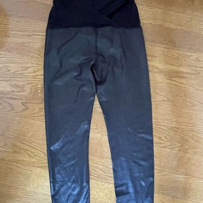 Maternity Shiny Black Leggings size L by Isabel