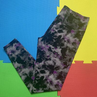 Zyia Active Size 8-10 Floral Watercolor Soft n Snug Hi-Rise Legging 28