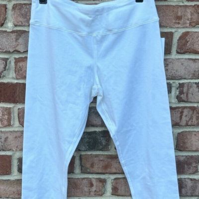 NWT EILEEN FISHER White Organic Cotton Stretch Cropped Leggings $118 M