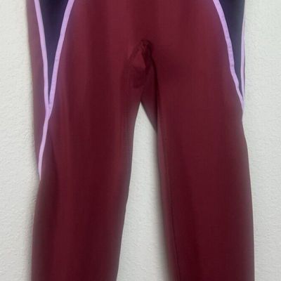 Savage x Fenty Sweet Jam Red X Mesh High Waist Leggings Size Large Yoga Pants