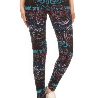 5-inch Long Yoga Style Banded Lined Mixed Pattern Print