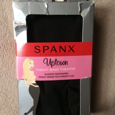 Spanx sz D Uptown Tight End Tights  100 Denier Blackout Body Shaping # 2072 NWT