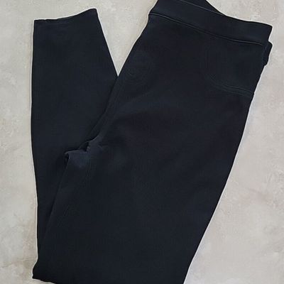 Spanx womens Jean-Ish Ankle Leggings Size 1X Black pockets stretch pull on 20018