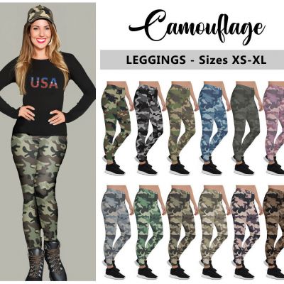 Camouflage Camo Leggings #1 - Desert Brown, Army Green, Fashion Leggings