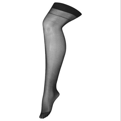 FOX AND ROYAL Back Seam Thigh High Stocking Sexy Lingerie Black SIZE 1X 14-16