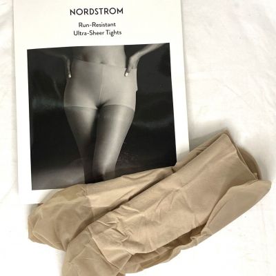 NORDSTROM Run-Resistant Ultra-Sheer Tights Soft Taupe Size A