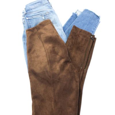 BCBG Max Azria 7 For All Mankind Skinny Jeans Faux Suede Leggings XS 25 Lot 2