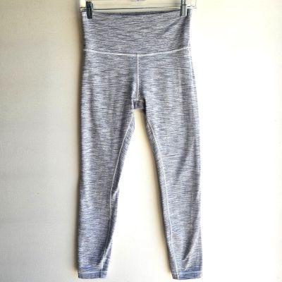 Lululemon Light Grey High Rise Cropped Leggings Size 8 Exercise Yoga