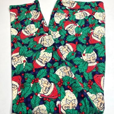 NEW LuLaRoe TC2 Legging BLACK PURPLE BUFFALO PLAID Santa CHRISTMAS Holly Vintage