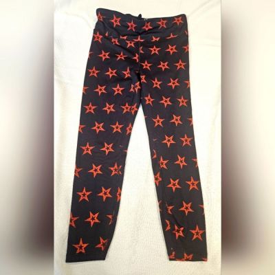 NWOT GapFit Capri Leggings SZ S Navy Red stars