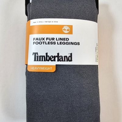 Timberland Faux Fur Lined Footless Leggings Heavyweight Grey Size L/XL New