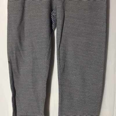 Aerie Medium Woman’s Blue White Striped Lounge Pants Stripe Front Button Accent