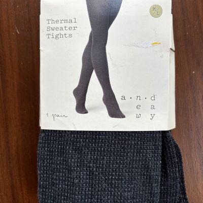 A New Day Thermal Sweater Tights charcoal  Black Size m/L One Pair NIP TARGET