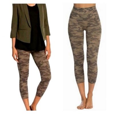 Spanx Look at Me Now Cropped Leggings Desert Camo Size 1X