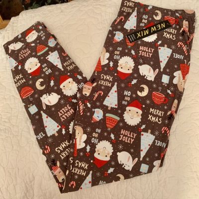 Extra Plus Size Santa Christmas  Leggings Fits Sizes 16-20 NWT