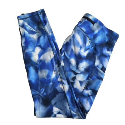 Lululemon Womens Mid Rise Full Length Blue Floral Speed Up Leggings 10