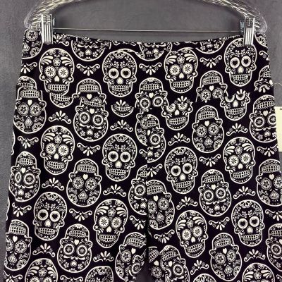 New Terra & Sky Sz 1X Sugar Skull Leggings Yoga Plus Size Goth Witchy Mexican