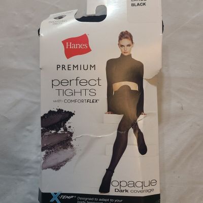 Hanes Premium Women's Opaqu? Tights Black Size Large