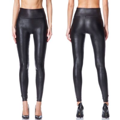 Spanx Women’s Faux Leather Leggings Black Style 2437 SZ Medium See Description