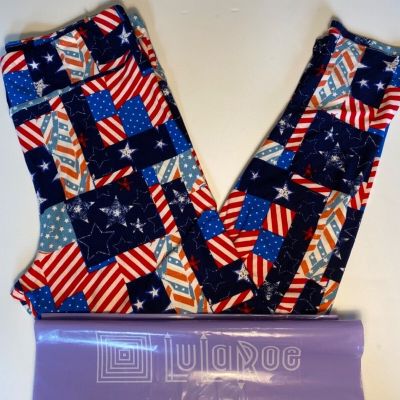 LuLaRoe Tall & Curvy Patriotic America 4th of July Buttery Soft Legging