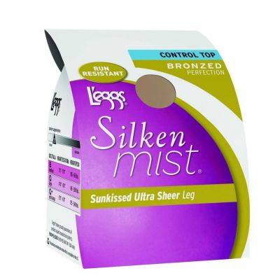 1-Pk L'eggs Silken Mist Q Medium Bronze 96445 Control Top Sunkissed Ultra Sheer