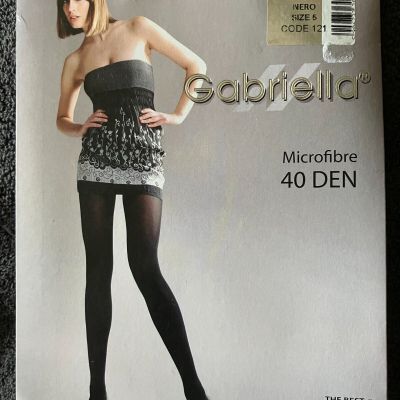 Gorgeous Gabriella 40 denier MIcrofiber Opaque tights BLACK Extra Large XL