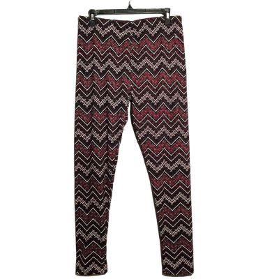 Shosho Leggings Pants Lounge Women Plus Size 1X High Rise Red Geo Retro Casual