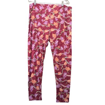 Lularoe Leggings Womens Size TC2 Tall & Curvy Purple Floral Flowers Pattern