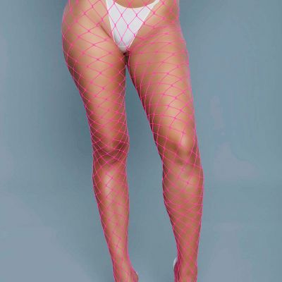 BeWicked Oversized Fishnet Pantyhose Hot Pink