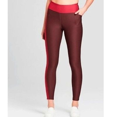 Joy Lab Performance Burgundy Red Color Block Leggings NWT Womens Size XXL