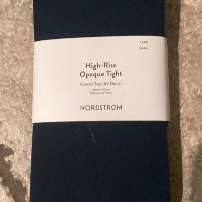 NORDSTROM HIGH RISE OPAQUE TIGHTS NAVY PEACOAT SIZE - MEDIUM -  60 DENIER NWT