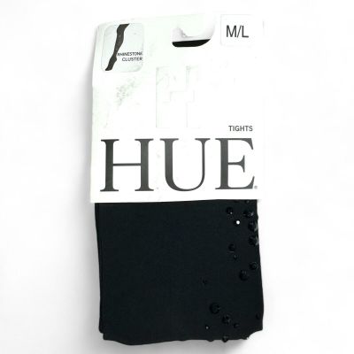 HUE Women's Rhinestone Cluster Tights U18437 Black Size Medium Large New