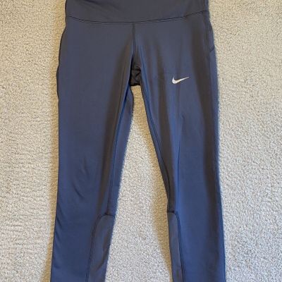 Nike Leggings Womens XS Blue Capri Mid-Rise Dri-Fit Workout Active Yoga