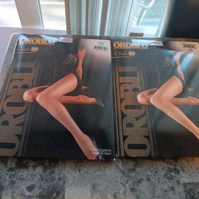 Oroblu 2 Pairs Pantyhose Club 20 M/L  Suntan Eu 40-42