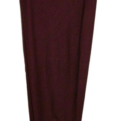 New Juniors 2XL 19 Burgundy Leggings Sheer Black Stripe Super Soft Ankle