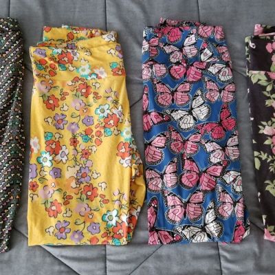 LuLaRoe Women's Tall & Curvy Pull On Leggings, 4 Different Pants-Pics show Sizes