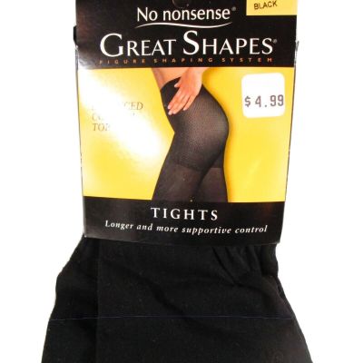 Vintage No Nonsense Great Shapes Tights Black Size C Enhanced Control Top