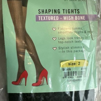 Love Your Assets Spanx Shaping Tights 125-155 lb Size 2 Black textured Wish Bone