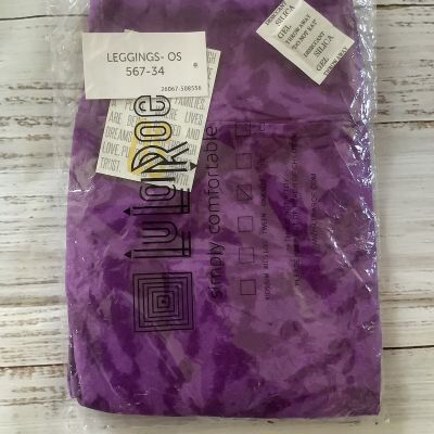 NWT LuLaRoe OS One Size Leggings - Purple Tie Dye Print