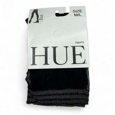 HUE Shimmer Accent Tights Womens M/L Over The One Striped Design 1 Pair New